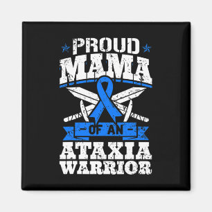 Proud Mama Of An Ataxia Warrior Awareness Ribbon D Magnet