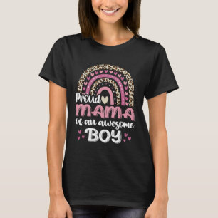 Proud Mama Of An Awesome Boy Leopard Rainbow Women T-Shirt