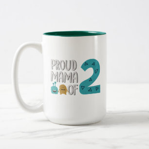 Proud Mama of Two Two-Tone Coffee Mug