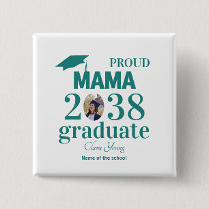 Proud mama personalized graduation 15 cm square badge