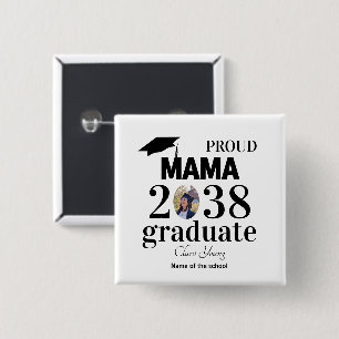 Proud mama personalized graduation 15 cm square badge