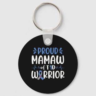 Proud Mamaw Of T1d Warrior Diabetes Awareness Blue Key Ring