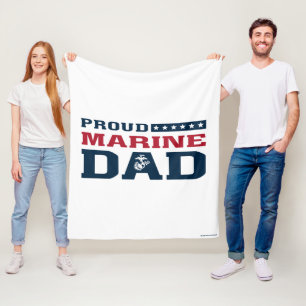 Proud Marine Dad - Colour Fleece Blanket