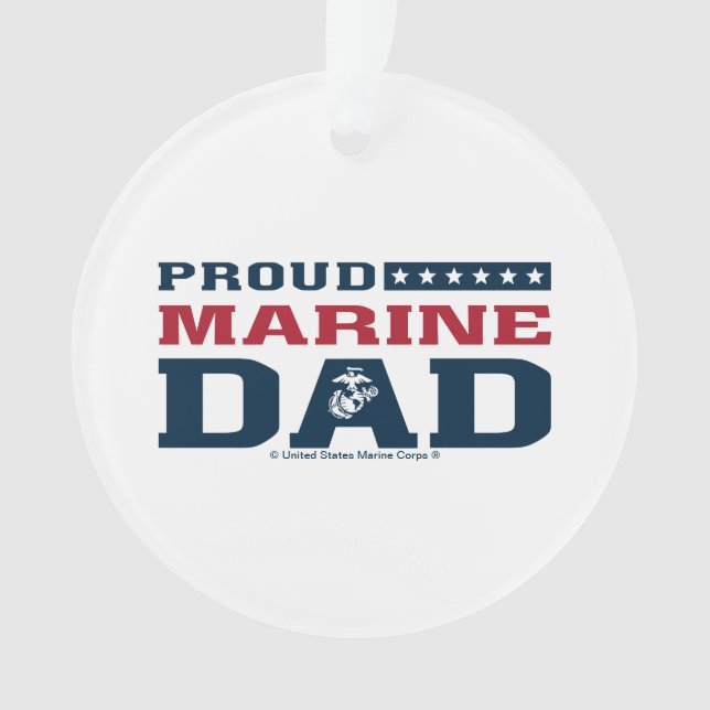 Proud Marine Dad - Colour Ornament (Front)