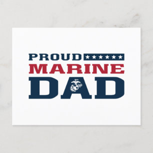 Proud Marine Dad Holiday Postcard