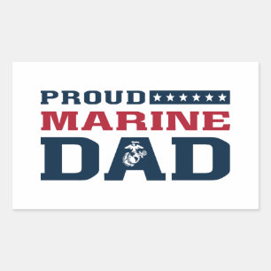 Proud Marine Dad Rectangular Sticker