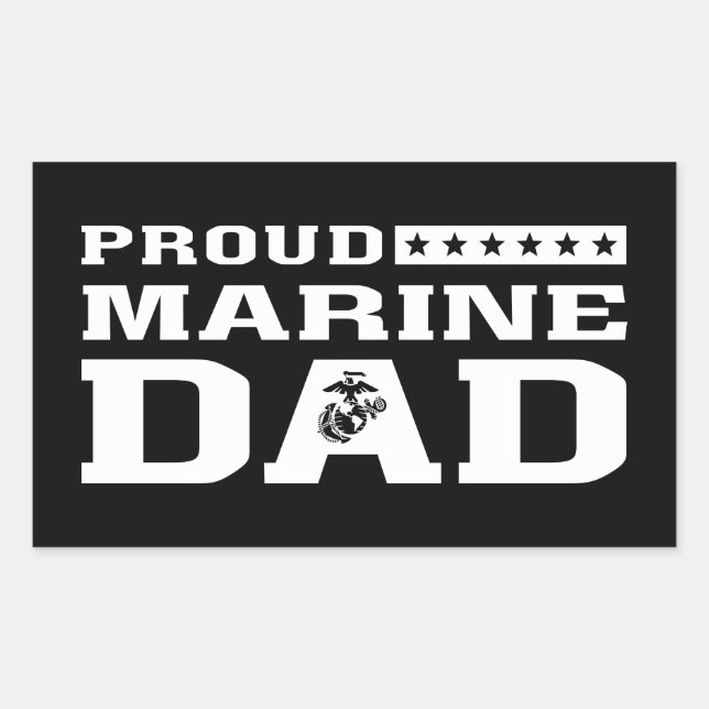 Proud Marine Dad Rectangular Sticker (Front)