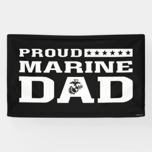Proud Marine Dad - White Banner