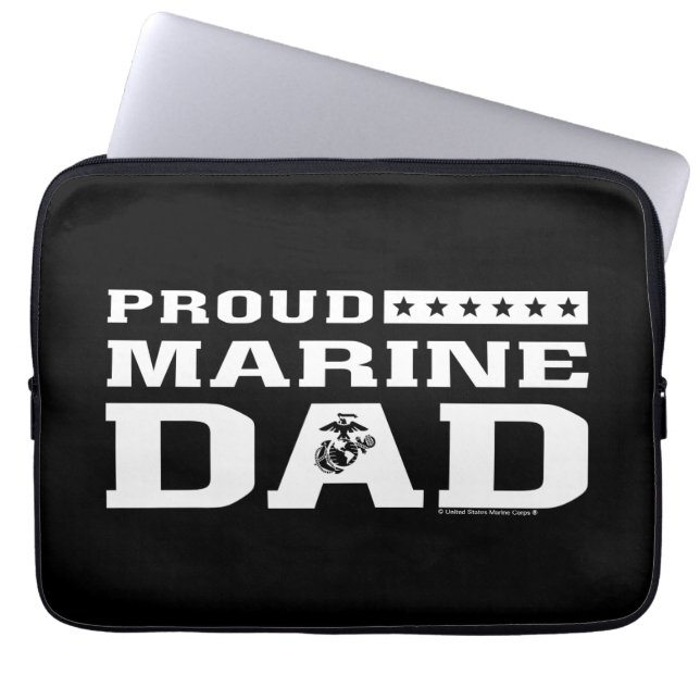 Proud Marine Dad - White Laptop Sleeve (Front)