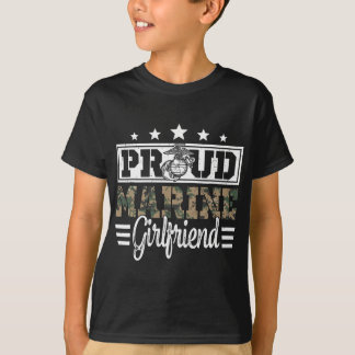 Proud Marine Military Girlfriend Gift For Boyfrien T-Shirt