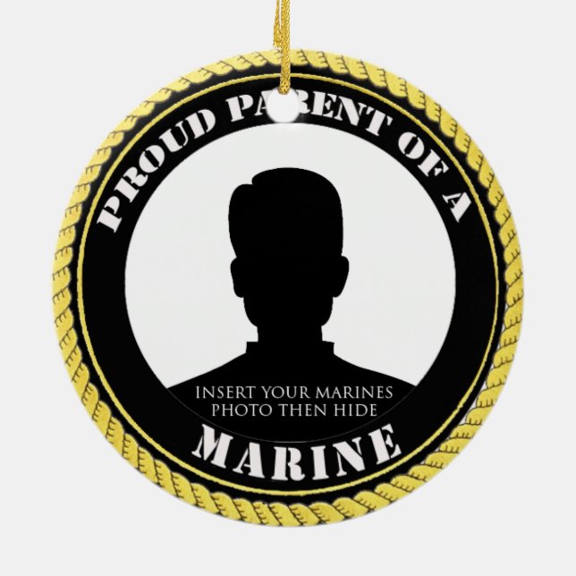 Proud Marine Parent Ceramic Ornament (Back)