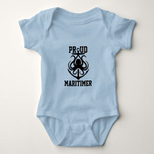 Proud Maritimer anchor octopus Lighthouse route T- Baby Bodysuit