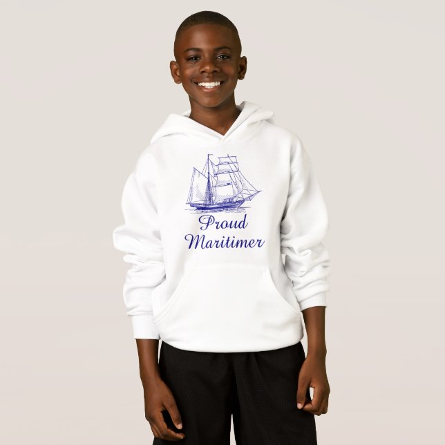 Proud Maritimer Hoodie nautical sailing ship  (Front Full)