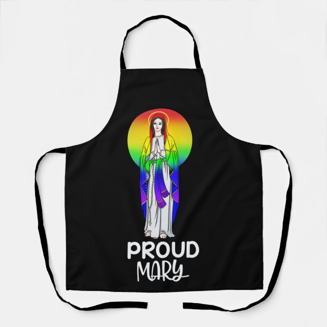 Proud Mary Rainbow Flag LGBT Gay Pride Support Apron (Front)