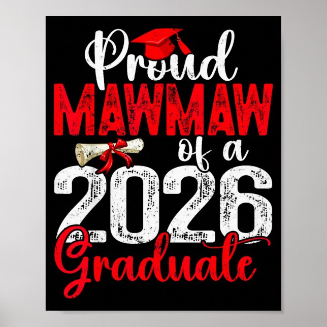Proud Mawmaw Of A Cl Of 2026 Graduate Senior Gradu Poster (Front)