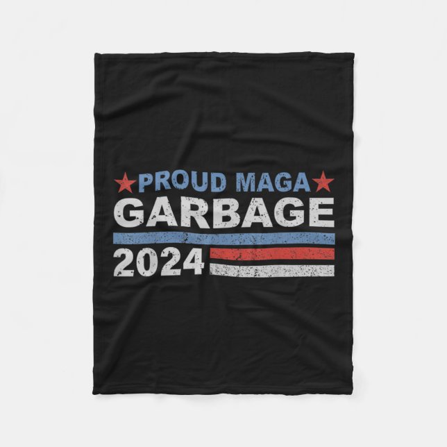 _proud Mega Garbage Trump Supporter  Fleece Blanket (Front)