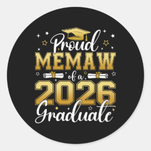 Proud Memaw Of A Cl Of 2026 Graduate Senior Gradua Classic Round Sticker
