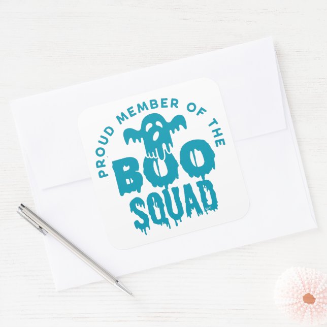 PROUD MEMBER OF THE BOO SQUAD  funny  halloween  Square Sticker (Envelope)