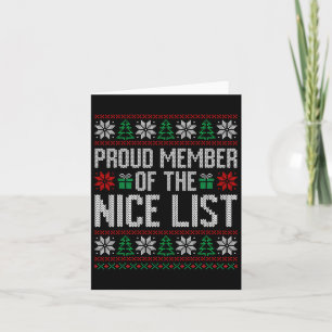 Proud Member Of The Nice List  Card