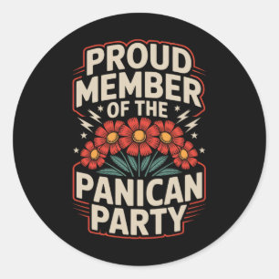 Proud Member Of The Panican Party Floral Anti Trum Classic Round Sticker