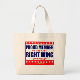 PROUD MEMBER OF THE VAST RIGHT WING CONSPIRACY LARGE TOTE BAG
