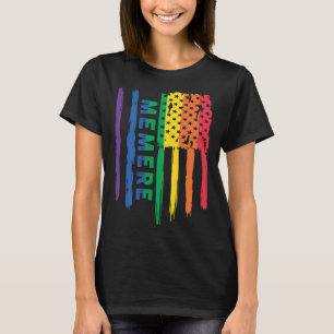 Proud Memere LGBT Rainbow Pride Family USA America T-Shirt