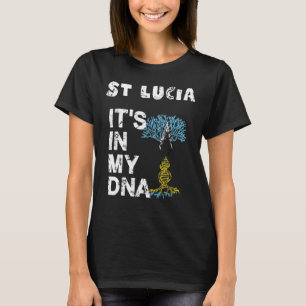 Proud Men Women National Dna Strand St Lucia Flag T-Shirt