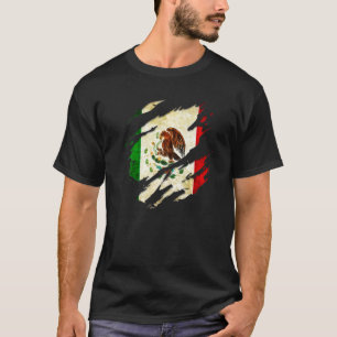 Proud Mexican Chicano Latino Torn Ripped Mexico F T-Shirt
