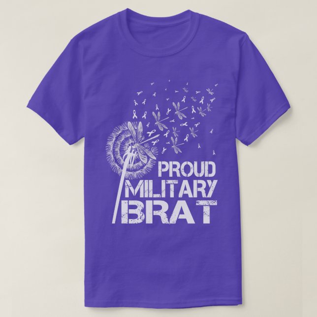 Proud Military Brat Military Child Month Purple Up T-Shirt (Design Front)