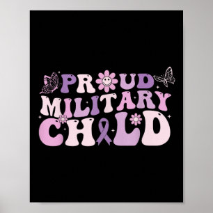 Proud Military Child Purple Up For Military Kids T Poster