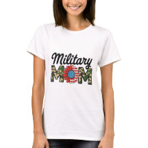 Proud Military Mum Camo and American Flag Design