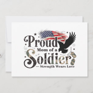 Proud Military Mum Soldier Pride Art Holiday Card