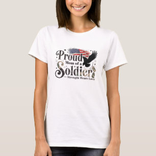 Proud Military Mum Soldier Pride Art T-Shirt
