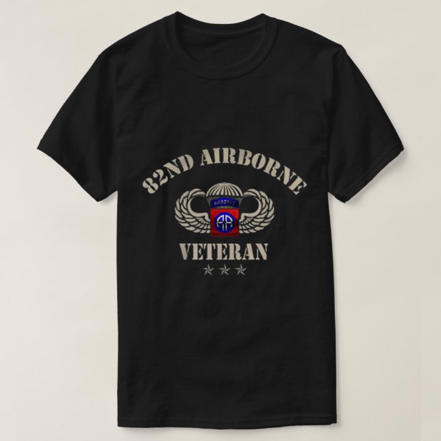 Proud Military U.S Army 82nd Airborne Division Vet T-Shirt (Design Front)