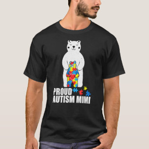 Proud Mimi Bear Autism Awareness Puzzle Piece Fami T-Shirt