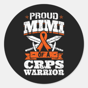 Proud Mimi Of A Crps Warrior Rsd Awareness Ribbon Classic Round Sticker
