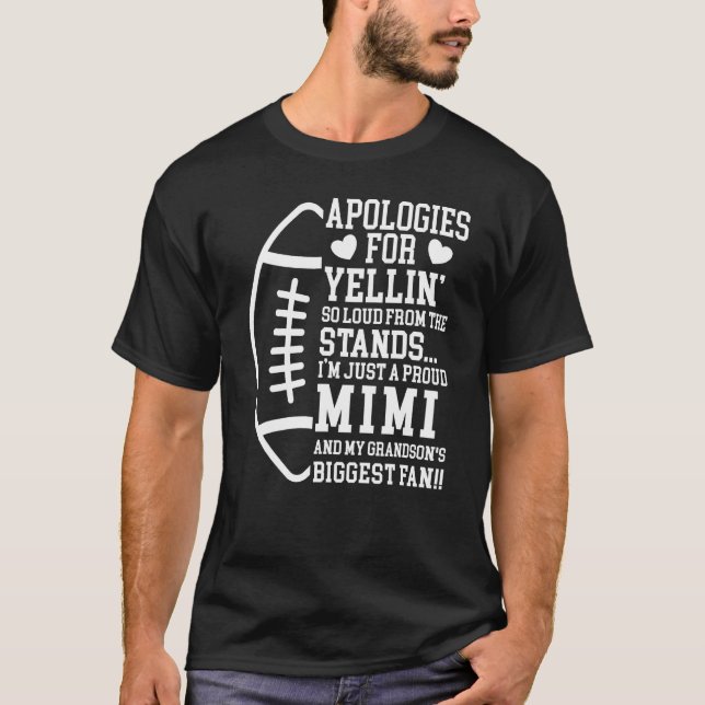Proud Mimi Of A Football Player Football Mimi Gran T-Shirt (Front)