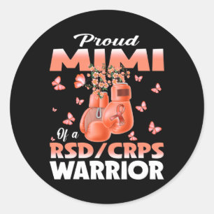 Proud Mimi Of A Rsd Crps Warrior Awareness Boxing Classic Round Sticker