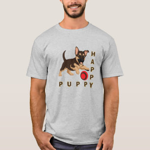 Proud Min Pin puppy Dad Graphic Gray T-Shirt