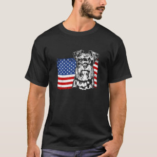 Proud Miniature Schnauzer American US Flag Patriot T-Shirt