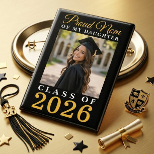 Proud Mom Daughter Black Gold Class Year Photo