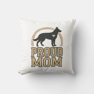 Proud Mom Dog Silhouette Vintage Vector Design_1 Cushion