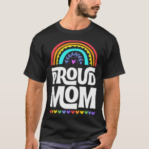 Proud Mom Gay Pride Flag Mothers Day Bohemian Rain T-Shirt