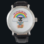 Proud Mom Grad Squad 2026 Watch<br><div class="desc">This vibrant and heartwarming graduation design features a joyful young graduate under a bright rainbow, symbolizing hope, success, and new beginnings. Perfect for proud moms who want to celebrate their child’s big achievement in style. The cheerful colors, playful elements, and bold “2026” make it ideal for t-shirts, cards, and party...</div>