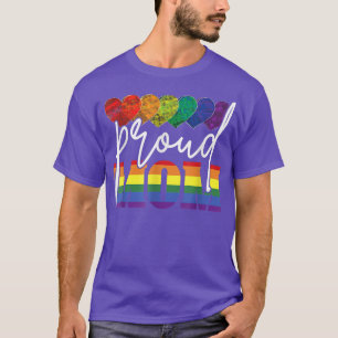 Proud Mom Mothers Day Gift LGBTQ Rainbow Flag Gay T-Shirt