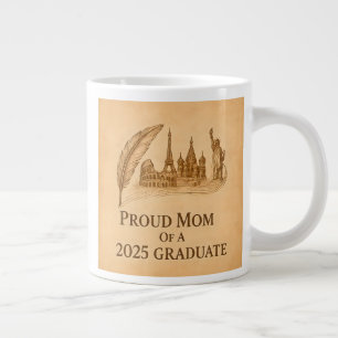 Proud Mom of 2025 History Grad – Landmark Art Large Coffee Mug