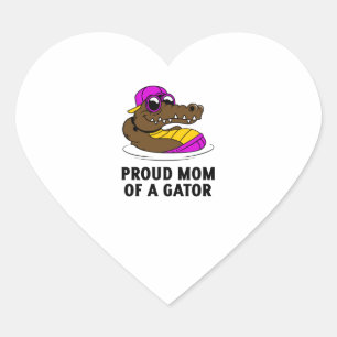 Proud mom of a gator crocodile heart sticker