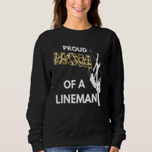 Proud Mom Of A Lineman Leopard Plaid Electric Cabl Sweatshirt