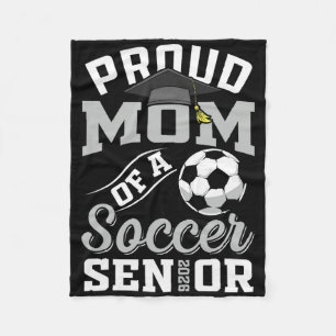 Proud Mom Of A Soccer Senior Cl Of 2026 Graduation Fleece Blanket