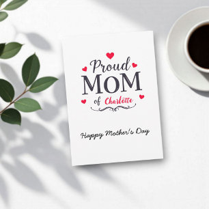 Proud Mom of   Cute Personalized Mother's Day Card